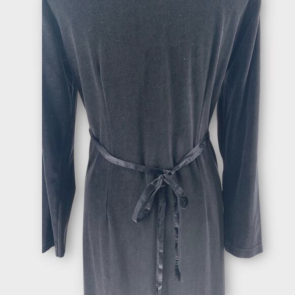 Vintage 90s Fads Black Velvet Maxi Dress Whimsiegoth Witch M - Picture 5 of 7